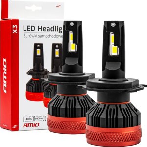 AMiO Żarówki samochodowe led seria x3 h4/h19 6500k canbus amio-02979 1