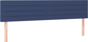 vidaXL Łóżko kontynentalne z materacem, niebieskie, tkanina, 180x200cm 6