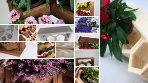 Wamar-Sosenka Drewniany ziołownik kwietnik wertykalny RD-8/2x3 - Szary 6