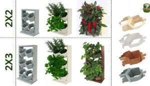 Wamar-Sosenka Drewniany ziołownik kwietnik wertykalny RD-8/2x3 - Szary 7