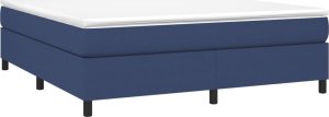 vidaXL Łóżko kontynentalne z materacem, niebieskie, tkanina, 180x200cm 3