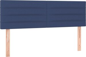 vidaXL Łóżko kontynentalne z materacem, niebieskie, tkanina 140x200 cm 6