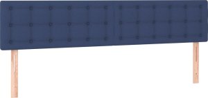 vidaXL Łóżko kontynentalne z materacem, niebieskie, tkanina, 160x200cm 6