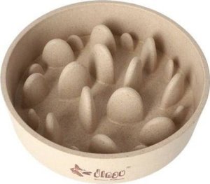 Dingo Bambusowa Miska dla Psa Spowalniająca Beż 410ml 15cm 2