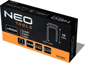 Neo Zszywki galwanizowane do zszywacza pneumatycznego (14-570), GA18, Typ 90 (4K), długość 12 mm, 4000 s 2