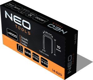 Neo Zszywki galwanizowane do zszywacza pneumatycznego (14-570), GA18, Typ 90 (4K), długość 10 mm, 4000 s 2