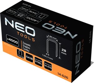 Neo Zszywki galwanizowane do zszywacza pneumatycznego (14-570), GA18, Typ 90 (4K), długość 28 mm, 4000 s 2