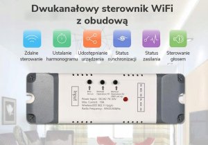 Sonoff SONOFF 2CH DC 5-32V WIFI+RF BEZNAPIĘCIOWY OBUDOWA 6