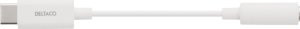 Deltaco USB-C do adaptera 3,5 mm 10 cm aktywny biały USBC-1145 3