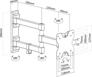 Deltaco Uchwyt ścienny na monitor 13" - 27" (ARM-1204) 6