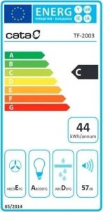 Okap Cata Hood TF 2003 600 GBK Telescopic Szerokość 60 cm 390 m³/h Mechanical control LED Czarny Glass 2