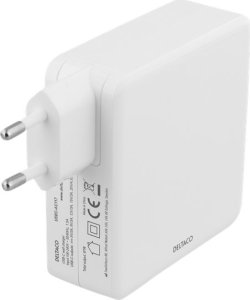 Zasilacz do laptopa Deltaco DELTACO 87W USB-C maitinimo šaltinis, greitas įkrovimas, USB-C PD, baltas / USBC-AC117 2