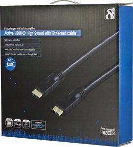 Kabel Deltaco DELTACO active HDMI cable, 4K, Ultra HD, HDMI Type A ha, auksinis plated, 20m, juodas / HDMI-1200 1