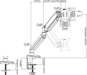 Deltaco Uchwyt biurkowy na monitor 17" - 32" (ARM-0350) 6