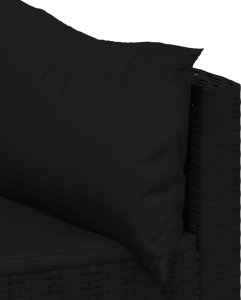 vidaXL 3-cz. zestaw wypoczynkowy do ogrodu, poduszki, czarny rattan PE 6