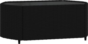 vidaXL 3-cz. zestaw wypoczynkowy do ogrodu, poduszki, czarny rattan PE 7