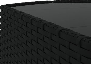 vidaXL 3-cz. zestaw wypoczynkowy do ogrodu, poduszki, czarny rattan PE 9