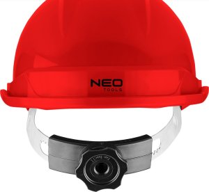 Neo Kask przemysłowy z paskiem podbródkowym (czerwony) 5