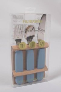 FILIBABBA Filibabba Silikonowy zestaw sztućców 3szt. Powder 2