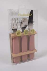FILIBABBA Filibabba Silikonowy zestaw sztućców 3szt. Rose 3