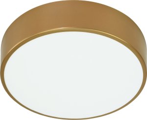 Lampa sufitowa Orno OVO plafon 3xE27 z mikrofalowym czujnikiem ruchu, 3x24W, złota stal, klosz szklany matowy, IP20, ? 400 1