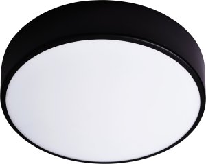 Lampa sufitowa Orno OVO plafon 3xE27 z mikrofalowym czujnikiem ruchu, 3x24W, czarna stal, klosz szklany matowy, IP20, ? 400 1