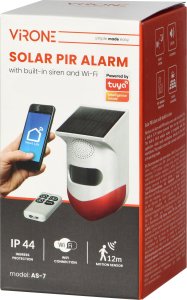 Orno Alarm z wbudowaną syreną i baterią słoneczną, sterowany pilotem przez WiFi i TUYA 3