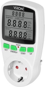 Orno Jednotaryfowy watomierz, kalkulator energii z wyświetlaczem LCD, jedna taryfa, wbudowany akumulator, wersja Schuko 2