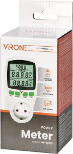 Orno Jednotaryfowy watomierz, kalkulator energii z wyświetlaczem LCD, jedna taryfa, wbudowany akumulator, wersja Schuko 3