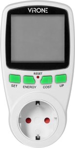 Orno Jednotaryfowy watomierz, kalkulator energii z wyświetlaczem LCD, jedna taryfa, wbudowany akumulator, wersja Schuko 5