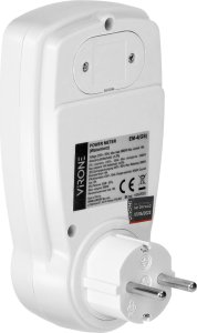 Orno Jednotaryfowy watomierz, kalkulator energii z wyświetlaczem LCD, jedna taryfa, wbudowany akumulator, wersja Schuko 7