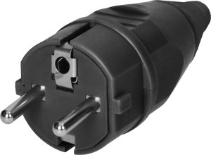 Orno Wtyczka warsztatowa 2P+Z Uni-Schuko, czarna 2