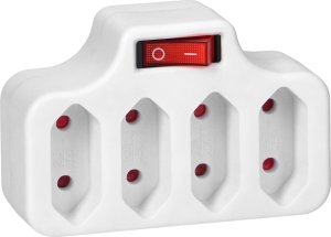 Orno Rozgałęźnik 4x2P z włącznikiem, biały 2