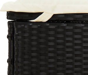 vidaXL 2-os. leżak z półokrągłym daszkiem, czarny, 211x112x140 cm 11