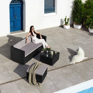 Tectake Zestaw wypoczynkowy Lignano - szary 2