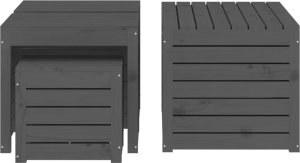 Skrzynia ogrodowa vidaXL 4-cz. zestaw skrzyń ogrodowych, szary, lite drewno sosnowe 6