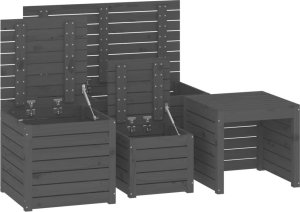 Skrzynia ogrodowa vidaXL 4-cz. zestaw skrzyń ogrodowych, szary, lite drewno sosnowe 8