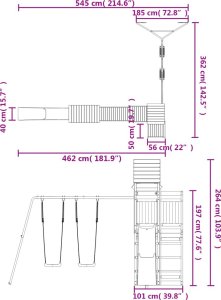 vidaXL Plac zabaw do ogrodu, impregnowane drewno sosnowe 11