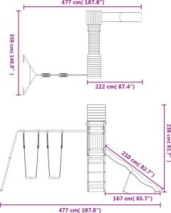 vidaXL Plac zabaw do ogrodu, lite drewno sosnowe 11