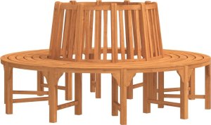 vidaXL Okrągła ławka pod drzewo, 208 cm, lite drewno eukaliptusowe 3