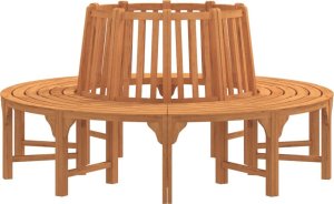 vidaXL Okrągła ławka pod drzewo, 208 cm, lite drewno eukaliptusowe 4