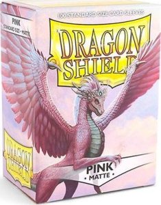 Dragon Shield Koszulki PREMIUM na karty talię Pokemon MtG Magic MATOWE Dragon Shield Sleeves protektory Różowe (100 sztuk) 1