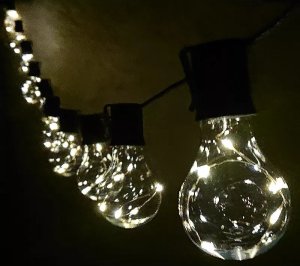 Ansult Girlanda solarna balkonowa 15 ciepłych żarówek sznur 2,8m drucik led Girlanda solarna balkonowa 15 ciepłych żarówek sznur 2,8m drucik led 2