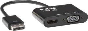 Adapter AV Eaton Eaton Tripp Lite Series DisplayPort to HDMI VGA Adapter Converter 4K x 2K @ 24/30Hz DP to HDMI VGA DPort 1.2 - Videokonverter - DisplayPort - HDMI, VGA - Schwarz 1