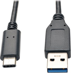Kabel USB Eaton Eaton Tripp Lite Series USB-C to USB-A Cable (M/M), USB 3.2 Gen 2 (10 Gbps), Thunderbolt 3 Compatible, 3 ft. (0.91 m) - USB-Kabel - 24 pin USB-C (M) zu USB Typ A (M) - USB 3.1 Gen 2 - 91 cm - geformt - Schwarz 1