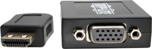 Adapter AV Eaton Tripp Lite HDMI to VGA with Audio Converter Cable Adapter for Ultrabook/Laptop/Desktop PC, (M/F), 6-in. (15.24 cm) - Videoadapter - TAA-konform - HDMI mannlich zu HD-15 (VGA) weiblich - 15.24 cm - Schwarz - 1920 x 1200 (WUXGA) Support 4