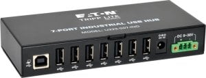 HUB USB Eaton Eaton Tripp Lite series 7-Port Rugged Industrial USB 2.0 Hi-Speed Hub w 15KV ESD Immunity Metal Mountable - Hub - 7 x USB 2.0 - an DIN-Schiene montierbar, wandmontierbar 1