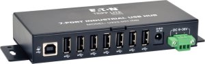 HUB USB Eaton Eaton Tripp Lite series 7-Port Rugged Industrial USB 2.0 Hi-Speed Hub w 15KV ESD Immunity Metal Mountable - Hub - 7 x USB 2.0 - an DIN-Schiene montierbar, wandmontierbar 4