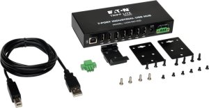 HUB USB Eaton Eaton Tripp Lite series 7-Port Rugged Industrial USB 2.0 Hi-Speed Hub w 15KV ESD Immunity Metal Mountable - Hub - 7 x USB 2.0 - an DIN-Schiene montierbar, wandmontierbar 8