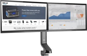 Eaton Tripp Lite Dual-Display Monitor Arm with Desk Clamp and Grommet - Height Adjustable, 17" to 27" Monitors - Befestigungskit - fur 2 LCD-Displays - Stahl - Schwarz - Bildschirmgrosse: 43.2-68.6 cm (17"-27") - Klemmmontage, Tulle, Tischmontage 9